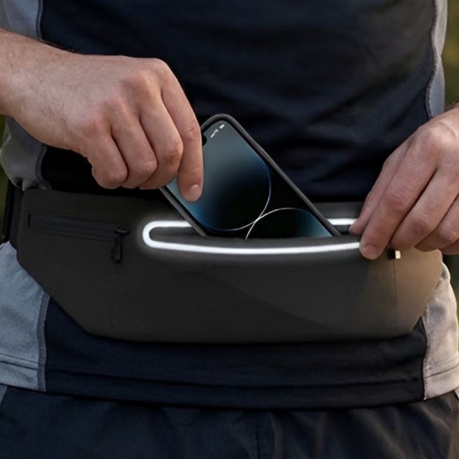 위너스호 초경량 러닝 벨트 힙색 플립 벨트, 1개, 블랙