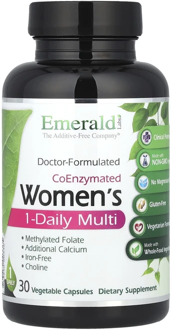 Emerald Laboratories 코엔자이메이티드 우먼스 45플러스 원 데일리 멀티 베지캡슐 30정 - 쿠팡