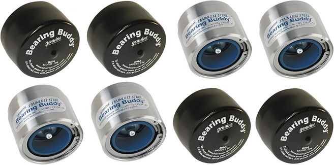 Bearing Buddy 1980A-SS - 미국산 스테인리스 스틸 베어링 보호 커버 19B 브라 및 블루 그리스 인디케이터 포함 보트 RV용 휠 보호기 내경 1.980인치 허브용