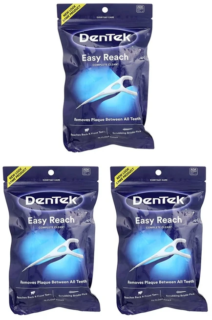 Dentek 덴텍 이지 리치 컴플리트 클린 플로스 스틱 치실 75개입 3개 - 쿠팡