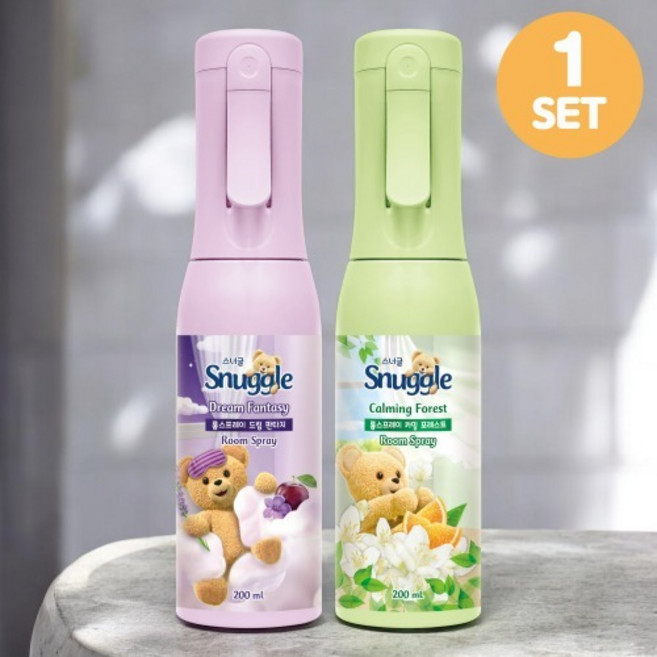 스너글 룸 스프레이 드림판타지 200ml 1개 + 카밍 포레스트 200ml 1개, 400ml