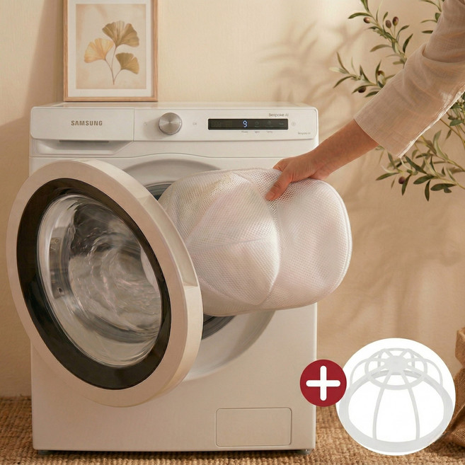 마렌하우스 올인원 모자 세탁망 + 변형방지 세탁틀 세트, 1세트, 딥화이트