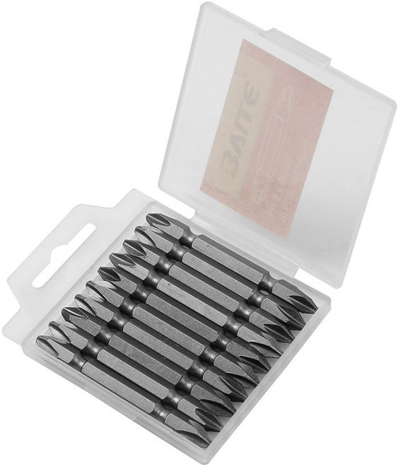 65mm 양면 십자 드라이버 비트날 10p세트 드릴비트, 본품(배터리없음), 1개