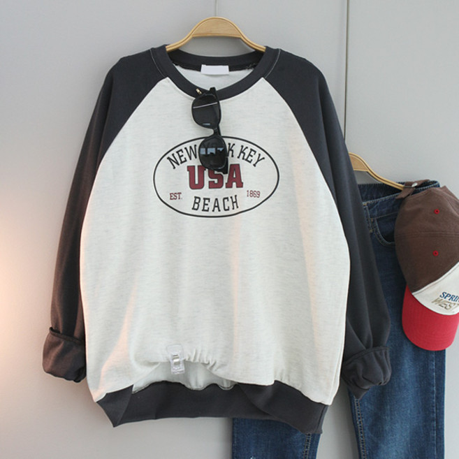 달콩 여성 KEY나그랑오버핏맨투맨 봄신상 긴팔티