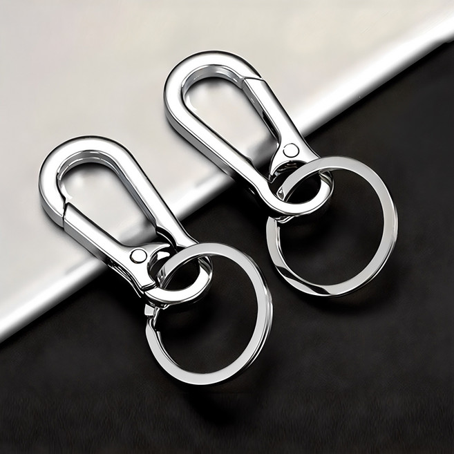 고급 열쇠고리 부자재 키링 2개1세트, 2개, 실버
