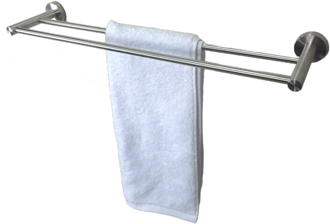 신사공간 욕실 2단 수건걸이 스테인리스 무광 실버, 1개, 무광실버
