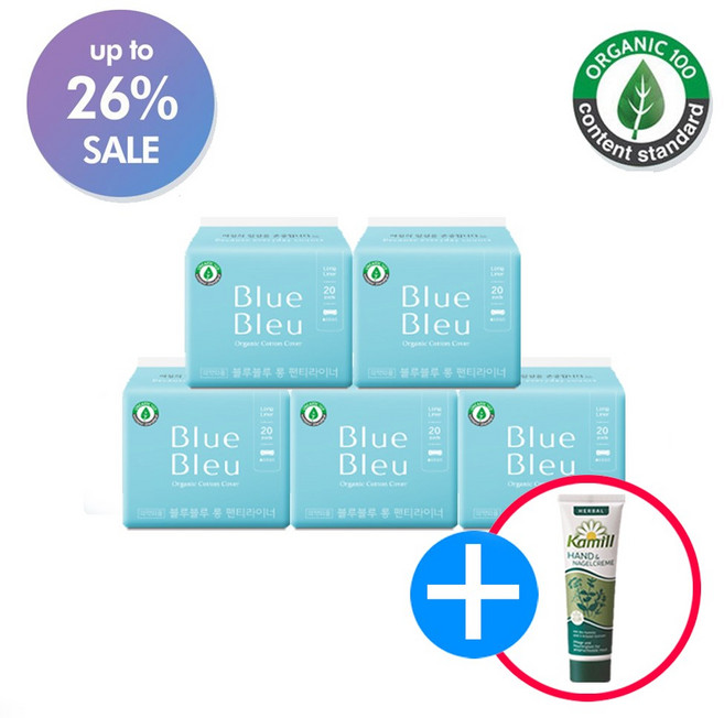 블루블루 유기농 생리대 라이너5팩(사은품증정), 5개, 20개입, 소형