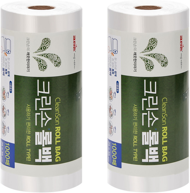 크린손 위생롤백 소형 25 x 35cm 1000매 1~3개, 소(S), 1000개입, 2개