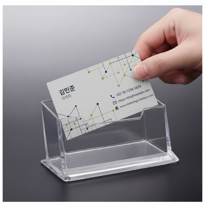 오드상회 투명 아크릴 명함거치대 명함정리함 명함꽂이 10개입, 1세트, 1단