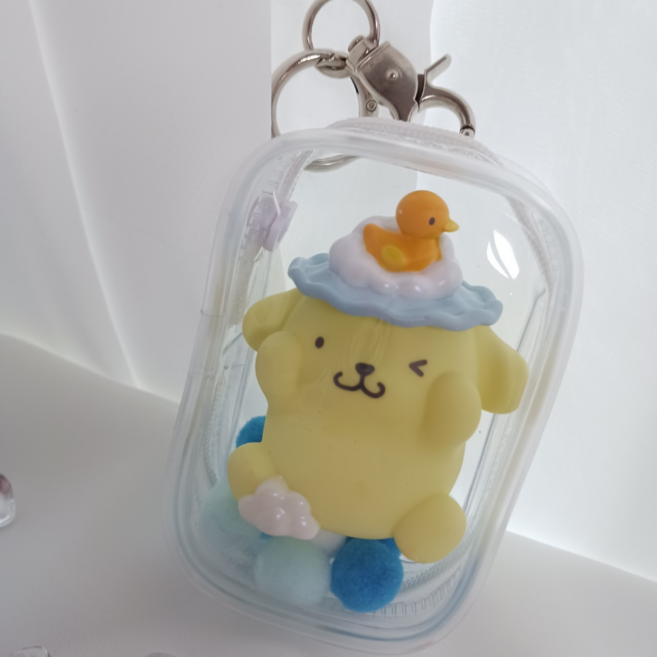 티니숲속 10cm인형 pvc 보관케이스 가방 키링 파우치 솜인형, 1개, 투명, 5. 사각형, (6.5cmx9.5cm)