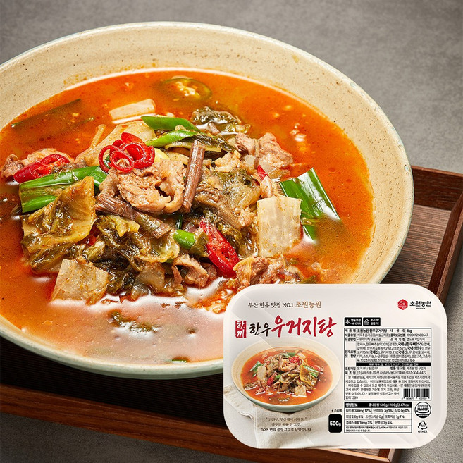 [국제식품] 초원농원 맛 그대로 진한육수 얼큰 한우 우거지탕 500g(1팩), 1개, 500g
