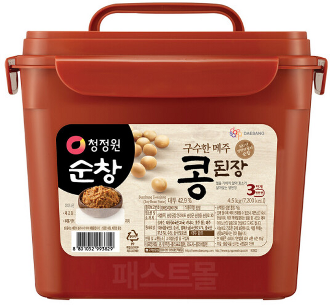 청정원 순창 구수한 메주콩된장, 4.5kg, 1개