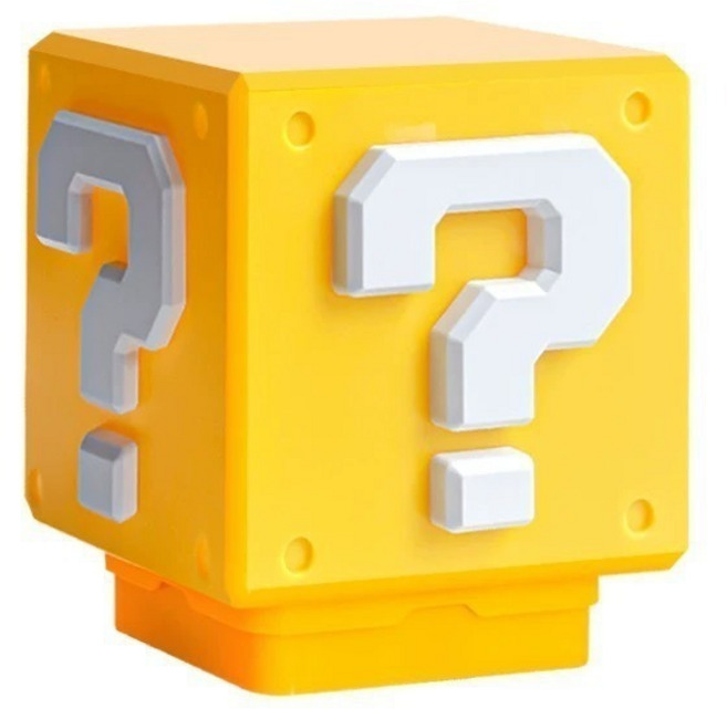 슈퍼마리오 푸쉬 무드등 입체 물음표 게임 소품 소리나는 캐릭터 침실등, 1개, 노란색