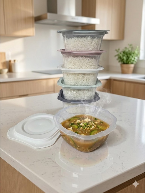 냉동밥용기 전자렌지용 밥소분 밀폐용기 500ml, 5개, 혼합