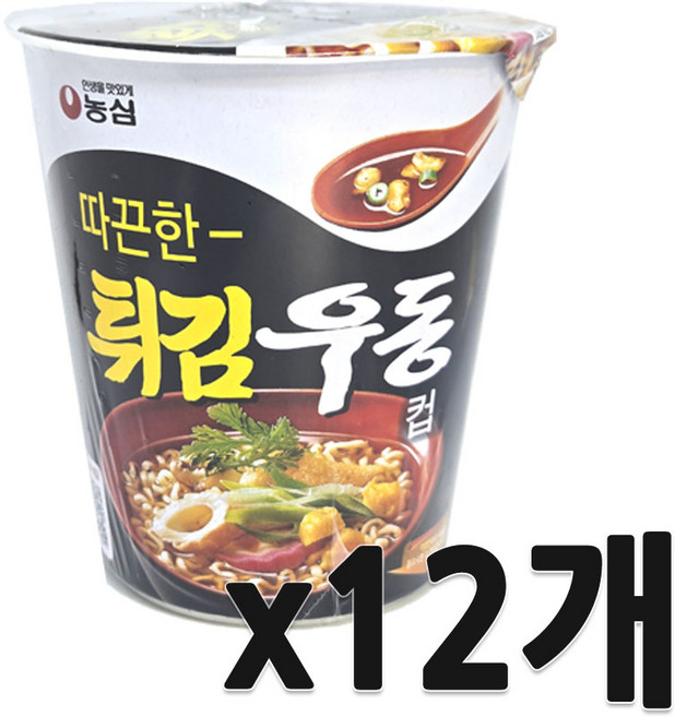 튀김우동 컵면, 62g, 12개