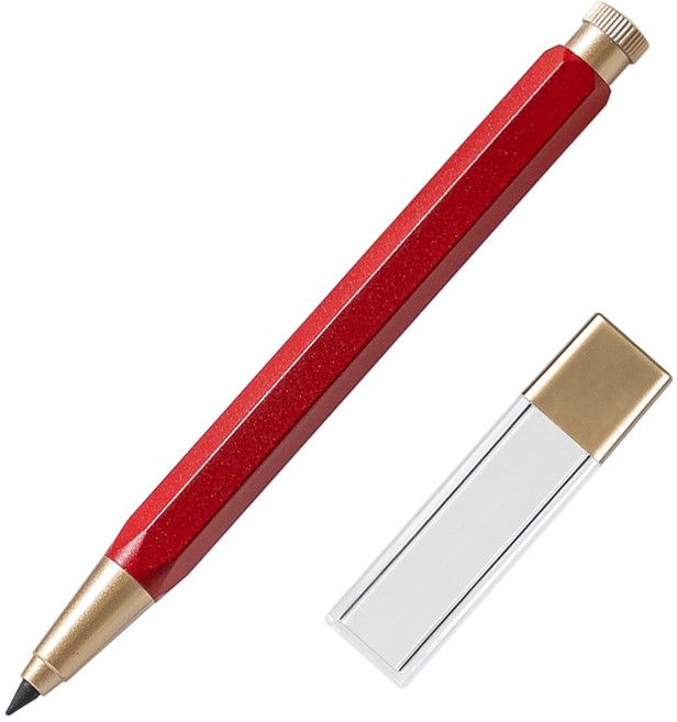 깎지 않는 연필 자이 탄소펜 샤프형 무한연필, CHERRY RED