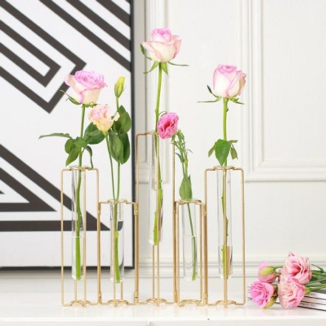 아트박스/오리엔탈무드 골드 갬성 와이어 유리화병 5구타입, 본품