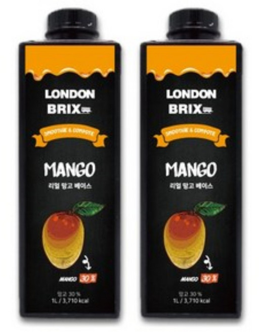 런던브릭스 블랙라벨 리얼 망고 베이스 농축액, 1L, 2개