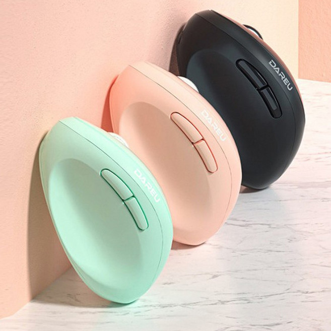 다얼유 158-mini 미니 무소음 무선 버티컬 마우스, 158(핑크)