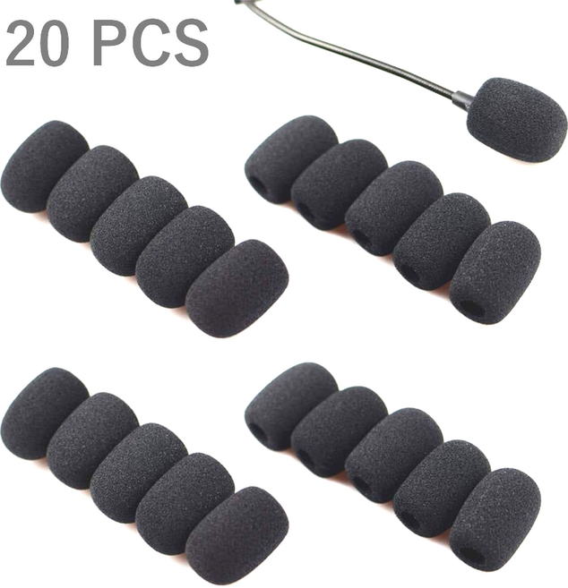 핀 마이크 헤드셋 마이크 스펀지 솜 커버 20개