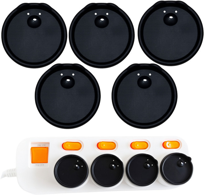 윤잇템 콘센트 실리콘 안전 마개 커버, 블랙, 5개