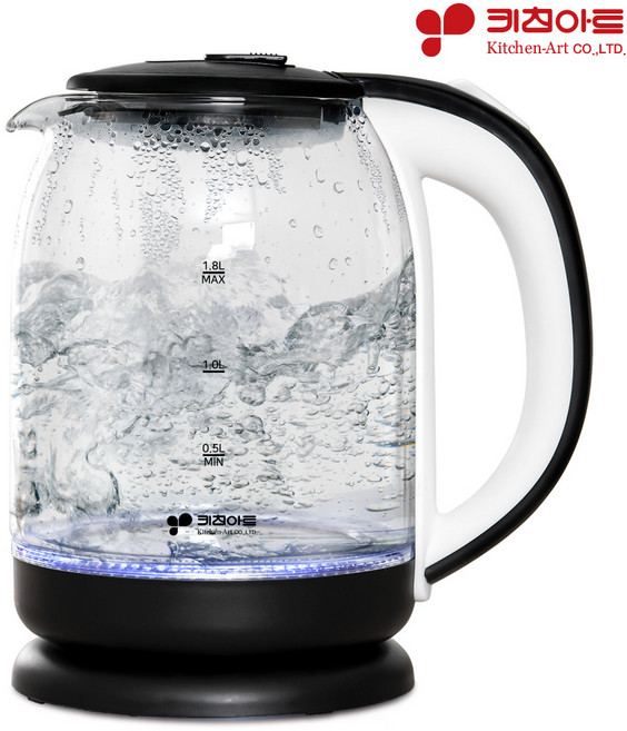 키친아트 쏘렐 304스테인레스 무선 전기주전자 3종, 1.8L무선포트 KIA-EK12[블랙]