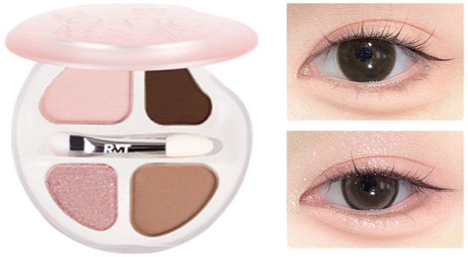 羅小曼四色臥蠶盤 甜奶桃 粉嫩臥蠶眼影盤 提亮高光陰影綜合盤, 羅小曼四色臥蠶盤｜02甜奶桃, 1個