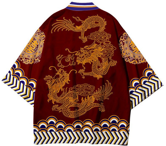 곤룡포 스타일 가운 용무늬 목욕 로브 기모노 반티 의상 사극 연극 전통