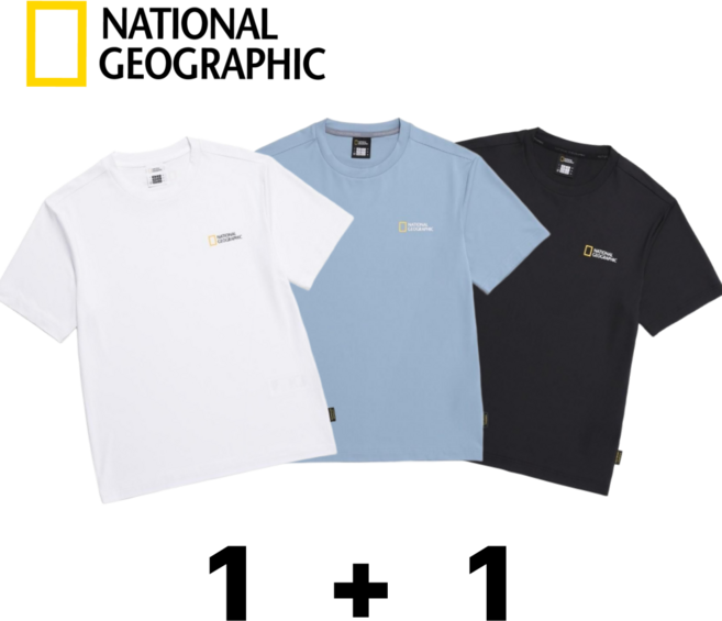 2025 내셔널지오그래픽 1+1 반팔 티셔츠 유니메이스 기능성 여름상의