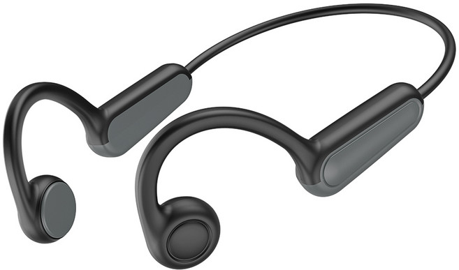 CCAGU 골전도 블루투스 이어폰 넥밴드 IPX5방수 오픈형 러닝 무선 이어폰, 검은색