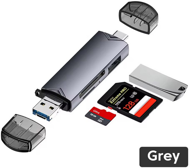 7 in 1 멀티 스마트 카드 리더 USB 3.0 C 타입-SD TF 메모리 카드 플래시 드라이브 어댑터 PC 노트북 액세서리 7 in 1 Card Re USB 3.0 Type C, 2) 6 in 1 card re, 1개