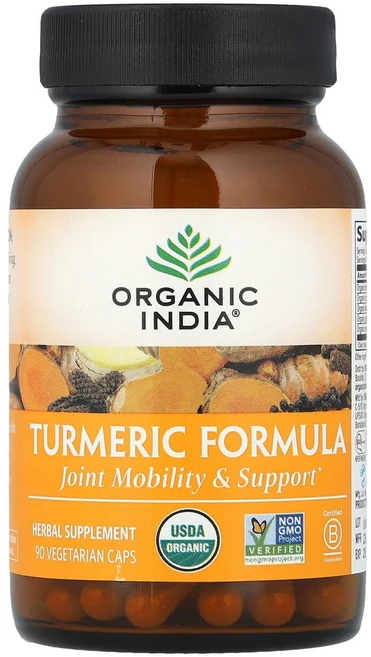 ORGANIC INDIA Turmeric Formula 올가닉 인디아 터메릭 포뮬러 90정, 1개 - 쿠팡