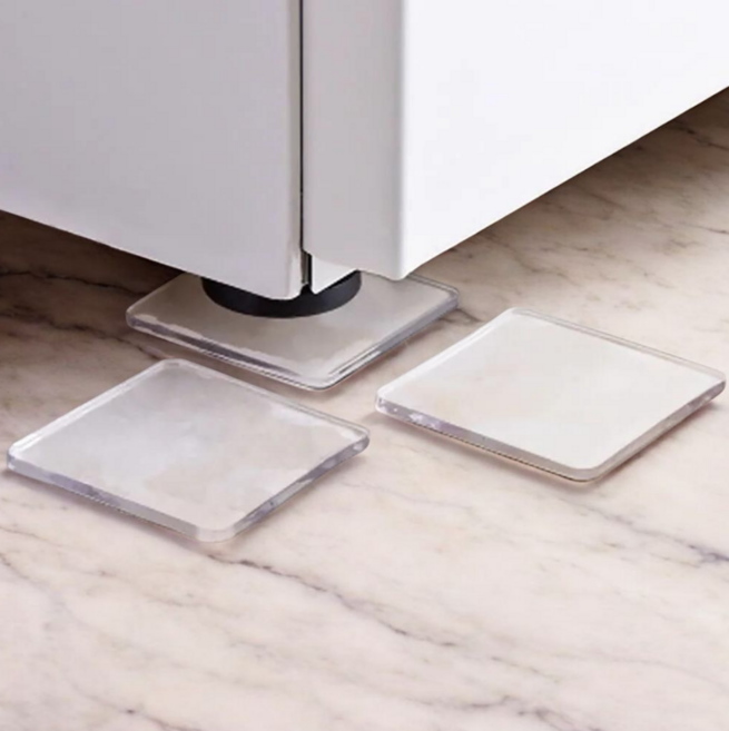 투명 실리콘 가구 받침 패드 충격 흡수 방음 미끄럼 방지 세탁기 식탁 소파용 바닥 보호 패드 8P 세트, 8개, 투명색