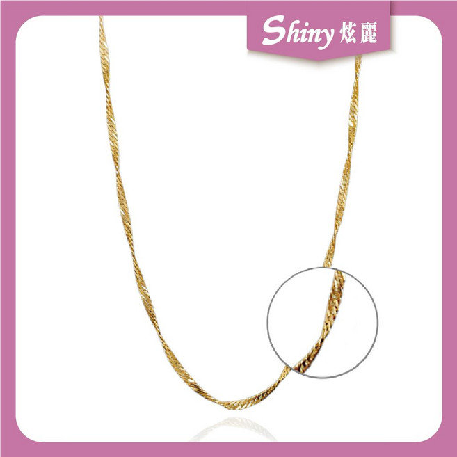 【炫麗】14K金 K金項鍊 14K金水波項鍊 38CM 水波鍊 0626