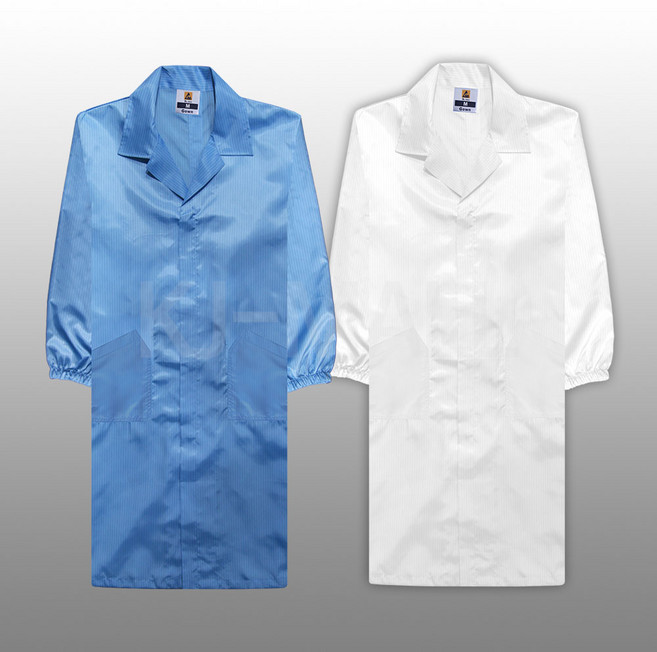 KJ 방진복 가운 제전복 무진복 제전방진복 클린복 크린룸 반도체 정전기방지 작업복, 1개, 화이트