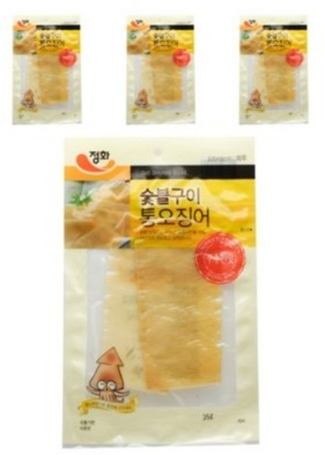 정화식품 숯불구이 통오징어 구수한맛, 3개, 35g