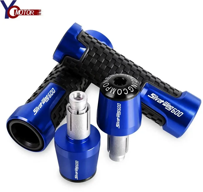 혼다 호환 실버 윙 600 오토바이 액세서리 핸들 그립 CNC 알루미늄 바 엔드 플러그, 15 B BULE