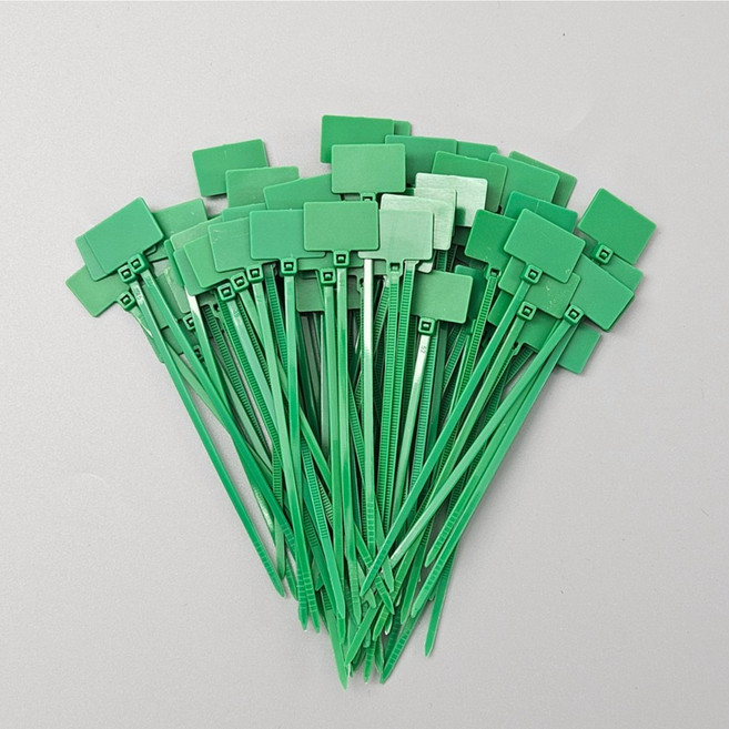 네임타이 케이블 표시 전선네임택 이름표 마크타이 전선분류, 그린, 100개
