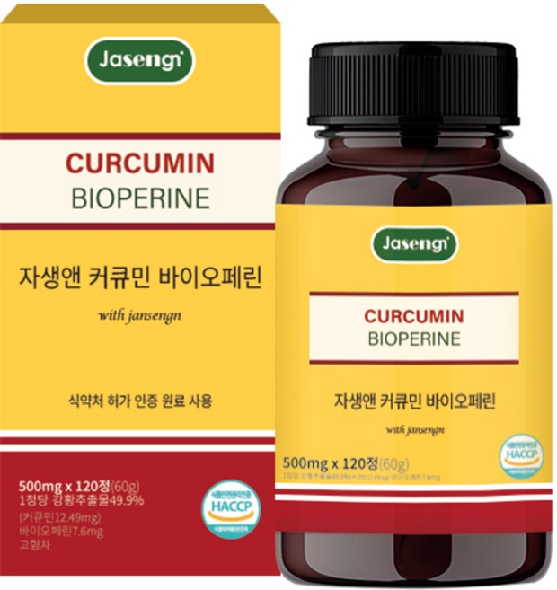자생앤 커큐민 바이오페린, 120정, 1개