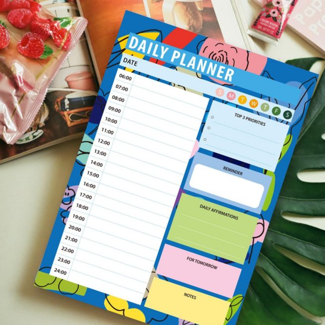 2026년 데일리 고급 스케줄캘린더 플래너 노트형달력 간편가계부 고객 예약관리 A5, 블루 패턴