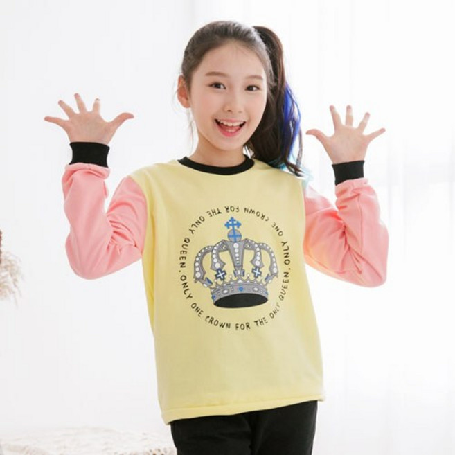 잭키드 여아용 크라운맨투맨티