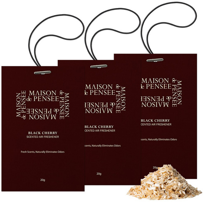 메종드 펜세 퍼퓸 에어프레셔너 샤쉐 차량용 방향제, 3개, 블랙 체리