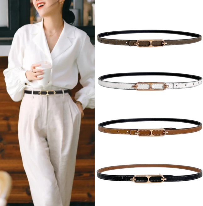 요거꾹 여성 슬림 양면 체인 벨트