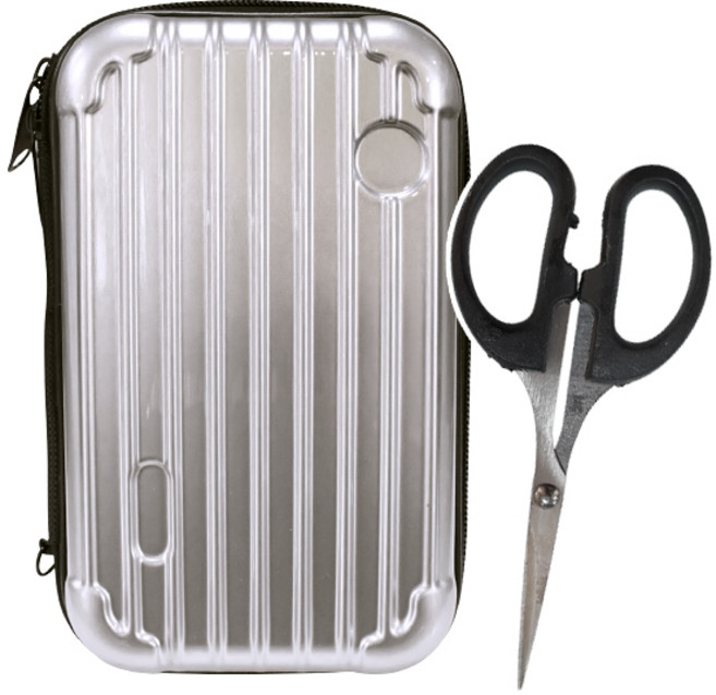 볼링 캐리어 미니 하드 파우치 (볼링가위포함) 볼링용품 볼링미니백 볼링파우치 미니가방 볼링용품수납, 실버, 1개