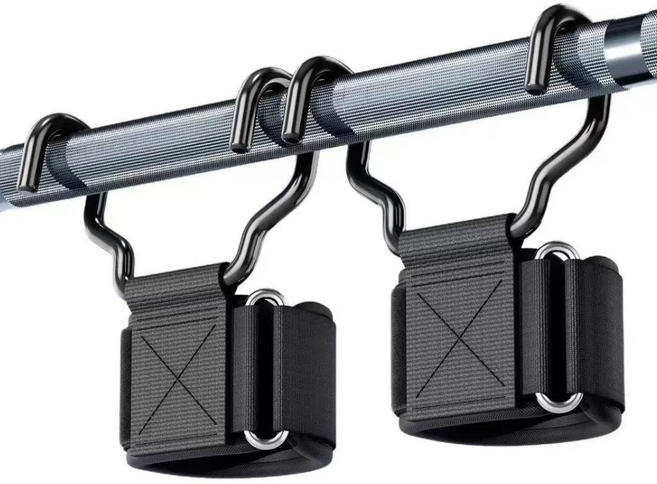 Mirsh 헬스 철봉 후크 턱걸이 그립 스트랩 밴드, 2개