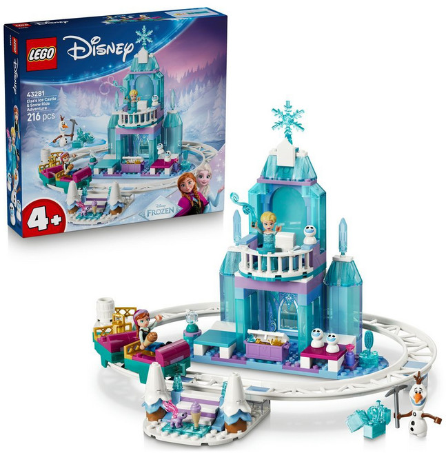 LEGO 樂高 迪士尼系列 43281 冰雪奇緣 艾莎的冰雪城堡和雪橇大冒險, 1個