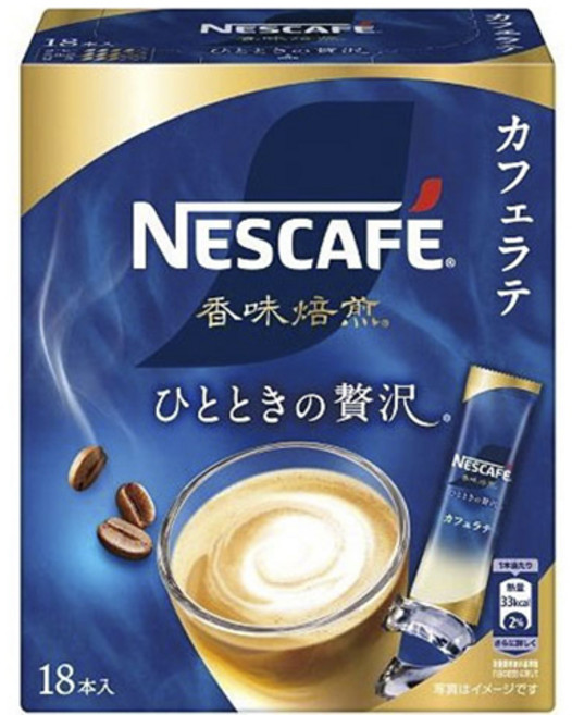 네스카페 향미 로스팅 한때의 호화 라떼 스틱, 6.5g, 18개입, 1개