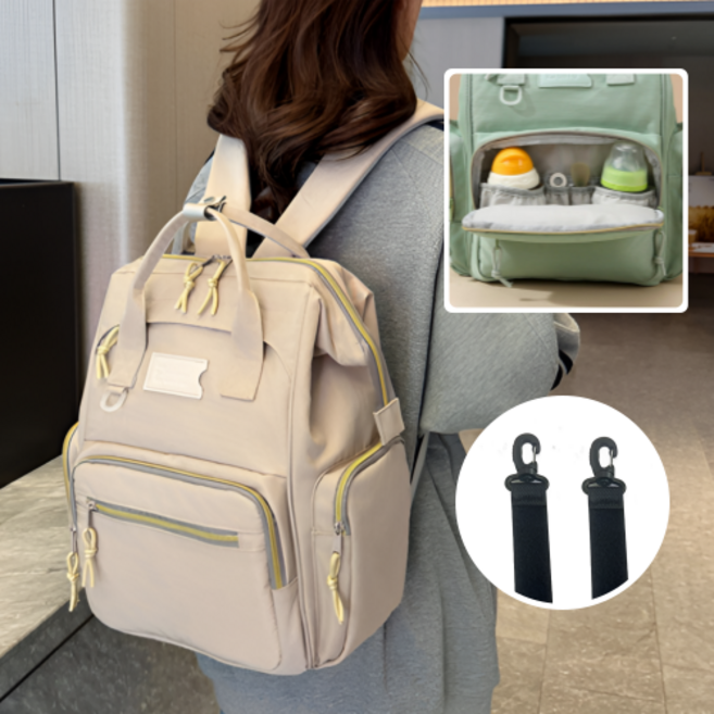 라이프윙 유모차 기저귀 가방 백팩 방수 임신축하 산모선물, 민트