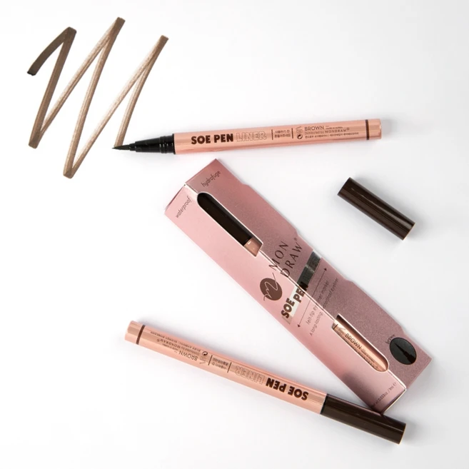 몬드로우 리퀴드 아이라이너 붓펜 타입 1mL, 붓펜 아이라이너 1ml (브라운), 1개 - 쿠팡