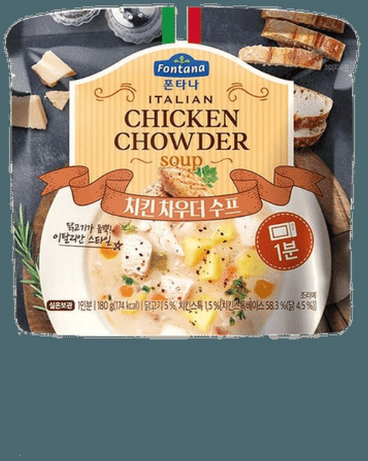 폰타나 치킨 차우더 수프, 180g, 1개